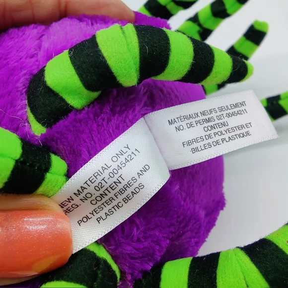 TY Beanie Boos - CRAWLY the Purple Halloween Spider Plush - Picture 3 of 6